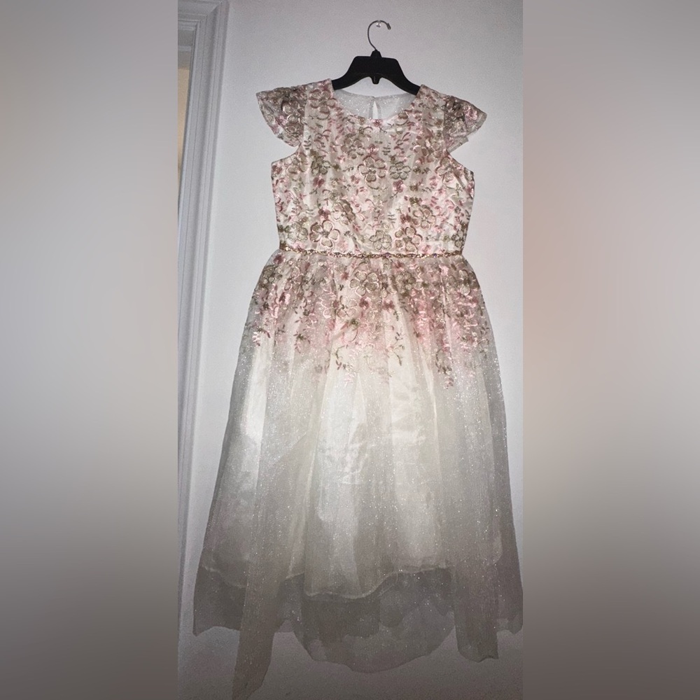 Formal floral dress.